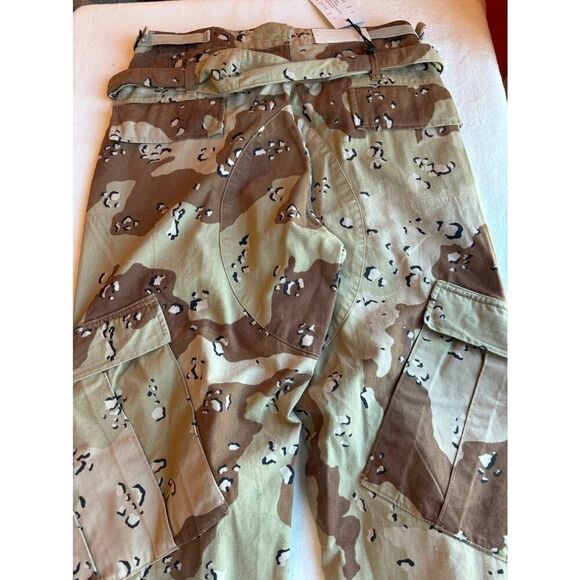 NWT RE/DONE x The Attico Sand Camo Pant Pleated 80's HR Belted Tie Ankle 26 $550 - Picture 7 of 12